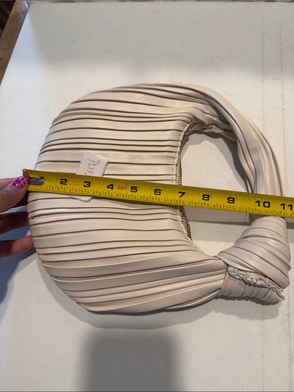 Urban Expressions Pleated Hobo Bag in Light Beige